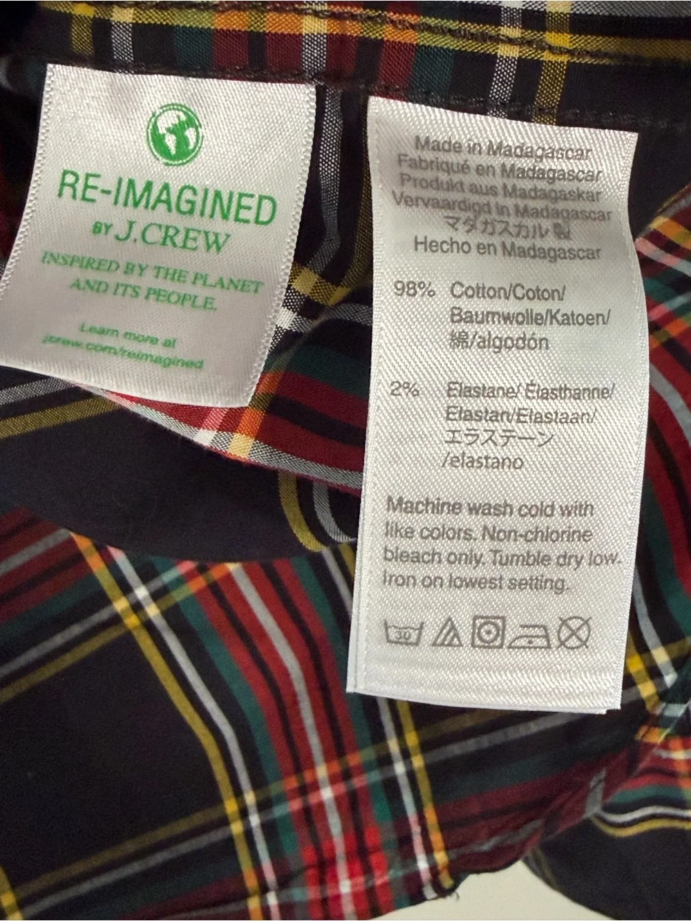J Crew Flex Plaid Shirt Mens M Slim Untucked Stretch Cotton‎ Button Down Preppy
